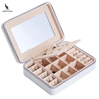 ® – Luxus-schmuckkästchen 2.0 – Modisches Schmuckkästchen – Schmuckkoffer – Ringe/ohrringe/halsketten/uhren – Damen/mädchen – Große Reisegröße – Weiß
