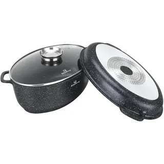 Klönberg Aluguss Bräter, 8L Alugussbräter,Bratpfanne, zwei in eins, Gänsepfanne KB4036 SCHWARZ