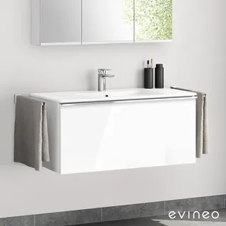 Evineo Waschbeckenunterschrank ineo4 1 Auszug 100 x 45 cm Weiß
