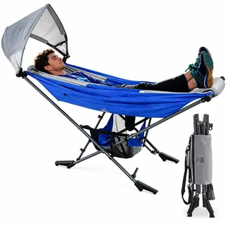 LET'S CAMP Mock ONE® Outdoor-Hängematte mit Gestell und UPF 50+ Sonnendach