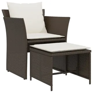 vidaXL Gartenstuhl mit Fußhocker 64 x 64 x 0 cm braun