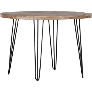 Esstisch, rund 105cm, Mangoholz gebeizt und lackiert, RAISIO-123 - Braun