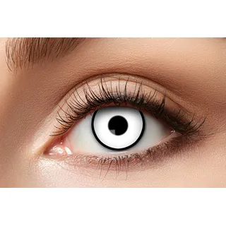 Zoelibat Eyecatcher - Farbige Kontaktlinsen, 1 Paar, für 12 Monate, Weiß, Halloween, Karneval, Fasching