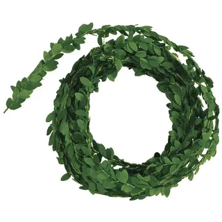 Rayher 5107300 Buchs-Girlande, Rolle 5 m, ca. 1 cm ø, künstliche Mini-Buchsgirlande aus biegsamem Draht, kleine filigrane Blätter, für Dekorationen, Hochzeit, Kommunion