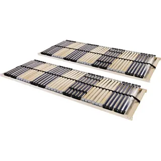 The Living Store Lattenroste 2 Stk. mit 42 Latten 7 Zonen 70 x 200 cm - Braun