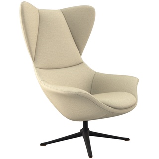 Ohrensessel FLEXLUX "Stilo Relaxsessel" Sessel Gr. Chenille, B/H/T: 90 cm x 115 cm x 88 cm, beige (sandy beige) Ohrensessel Solitär, Stil-Ikone, drehbar, Fuß schwarz
