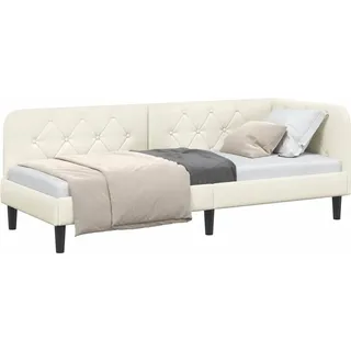 Eckbettgestell Creme 80 x 200 cm Samt - Creme