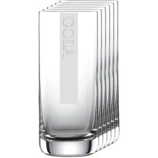 Miriquidi Colagläser 6er Set Serie COOLGLAS COLA | 0,33l Schott Glas | Spülmaschinenfest durch Lasergravur| Gläser für Cola 6 Stück
