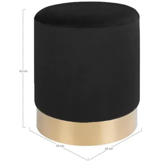 House Nordic Pouf Gamby Kunststoff 34 x 43 x 34 cm Schwarz