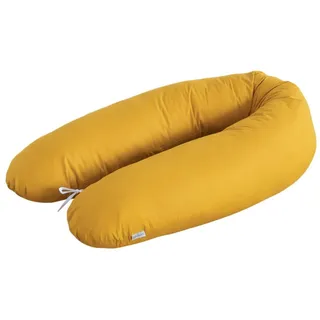 LOOLAY Schwangerschaftskissen - Stillkissen 170 cm - Seitenschläferkissen 100% Baumwolle - mit Abnehmbarem Bezug - Schwanger Kissen für Schlafen (Gelb)