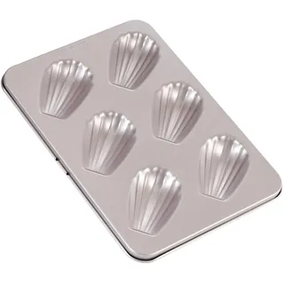 CHEFMADE Madeleine Mold Kuchen Pan, 6-hohlraum Nicht-Stick Elliptische Shell Madeline Backformen für Ofen Backen (Champagne Gold)