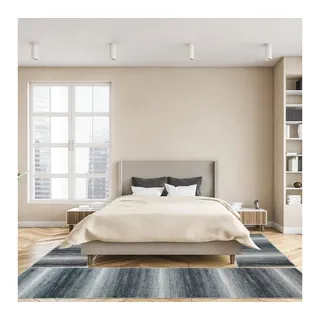 oKu-Tex Bettumrandung Bettumrandung Set 3-teilig, meliert grau, weicher Flor, pflegeleicht, (3er Set, Besteht aus einem langen und zwei kürzeren Teppichläufern), Teppich Schlafzimmer, Läufer, Läuferset, weicher Kurzflor schwarz