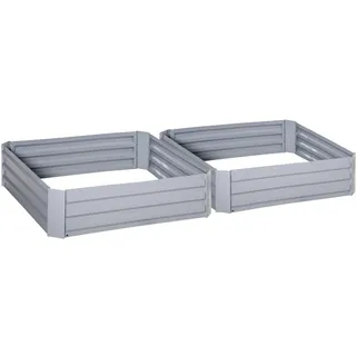 Outsunny Hochbeet Set 100 x 100 x 30 cm Grau