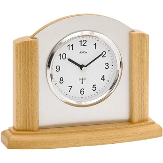 AMS "F5123/18", braun (buchefarben), Tischuhren, Wohnzimmer, Esszimmer, Holz, buchefarben,Made in Germany