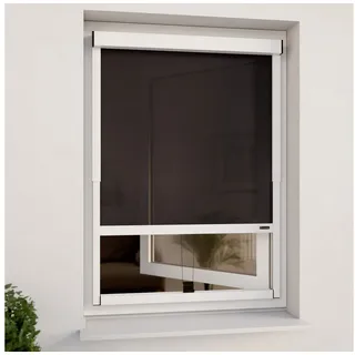 Rollo Außenrollo ohne Bohren (Weiß, Transparent) für Fenster CLIP & SHADE, CLIP & SHADE 60 cm