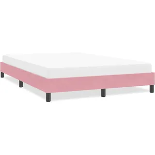 Bettgestell Ohne Matratze Rosa 140x220 Cm Samt