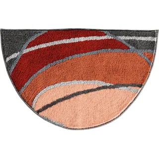 REDBEST Badematte Duschvorlage "Lynn" halbrund, Höhe 20 mm, halbrund, Grafik/gemustert orange