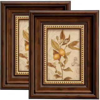 2er Set Bilderrahmen Vintage, 15.2x20.2cm Holz Retro Fotorahmen Shabby Deko | Holzbilderrahmen, Antike für Tisch Wand Family Freund Hochzeit Weihnachten Thanksgiving Geburtstage kaffeebraun