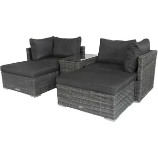 Bellavista "Samoa" Gartenlounge Set, grau, Polyrattan, für 4 Personen - Grau