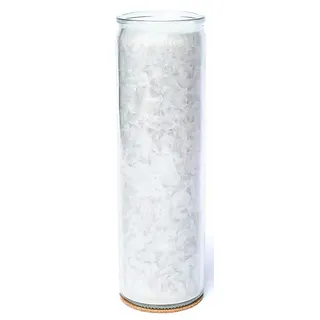 Asmondia Kerze im großen Glas - grau - ohne Duft - graue Glaskerze - Höhe ca. 20,5 cm