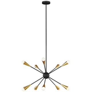 Elstead Lighting Kronleuchter Jax, Schwarz, Metall, Glas, 47.7 cm, RoHS, Lampen & Leuchten, Innenbeleuchtung, Hängelampen, Kronleuchter