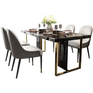 JVmoebel Esstisch, Stil Esstisch Moderner Tisch Marmor Designer Tische Modern Möbel Neu 160x90cm schwarz
