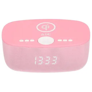 AIC-28-BT Uhrenradio Bluetooth Qi-Ladefunktion Dual-Alarm UKW Pink