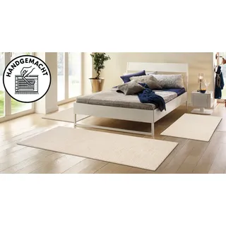 OTTO home Bettumrandung OTTO HOME "Wolly, Handweb Teppiche" Gr. 14, beige (natur), H:14mm, Obermaterial: 93% Wolle, 7% Polyester, Bettumrandungen, Bettvorleger, Wolle, handgewebt, Läufer-Set Wohnzimmer, Schlafzimmer