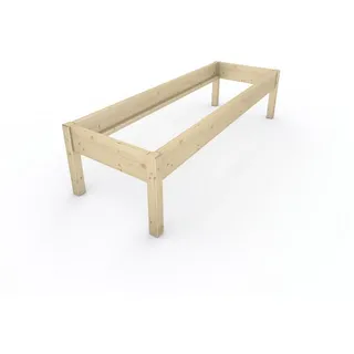 TUGA-Holztech Massivholzbett Holzbett Naturholzbett 70 x 220 cm 58 cm Bettgestell ohne Kopfteil, Br 70 80 90 100 120 140 160 180 200 Lg 200 220 H=38/48/58 cm 70 cm x 220 cm x 58 cm