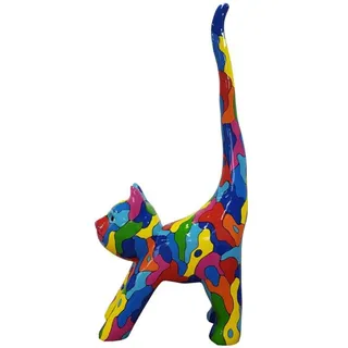 Casa Padrino Designer Gartendeko Skulptur Katze Mehrfarbig H. 190 cm - Tierfigur - Gartenfigur