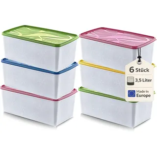 Annastore Gefrierdosen 6er Set à 3500 ml - luftdicht, -20 bis +100 °C
