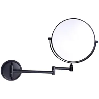 Hendalino Kosmetikspiegel Wandmontage Ohne Bohren mit 1x/3x fache Vergrößerung,Wandspiegel Rasierspiegel Klappbar Rund 360°Schwenkbar Schminkspiegel für Bad Flur und Hotel 20cm (Schwarz)