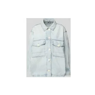 Oversized Jeansjacke aus Baumwoll-Lyocell-Mix, Hellblau, 44