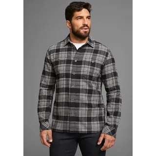 Flanellhemd MAN'S WORLD, Herren, Gr. XL (43/44), N-Gr, schwarz (anthrazit kariert), Flanell, Obermaterial: 100% Baumwolle, kariert, regular fit, Hemden, mit Brusttasche