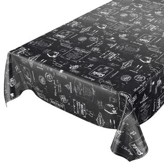 ANRO Wachstuchtischdecke abwaschbar 2.0 140 x 100 cm Schwarz