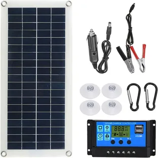 Tragbares 300w Solar Flexible Panel Kit 12/24v Schalter Usb Ladeschnittstelle Solarplatine Mit Controller Wasserdichte Solarzellen Für Telefon Rv Auto