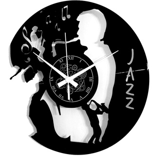 Instant Karma Clocks Wanduhr aus Vinyl Schallplattenuhr mit Musik Konzert Jazz Blues Motiv Geschenk Jazzliebhaber