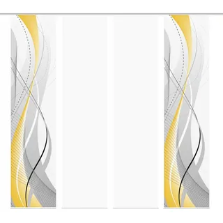 HOME WOHNIDEEN Schiebegardine CARLISLE 4ER SET (4 St), Paneelwagen, halbtransparent, Microfaser, HxB: 245x60 gelb