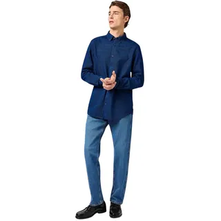 Wrangler Oxford Hemd in Indigo mit Button-Down-Kragen-L