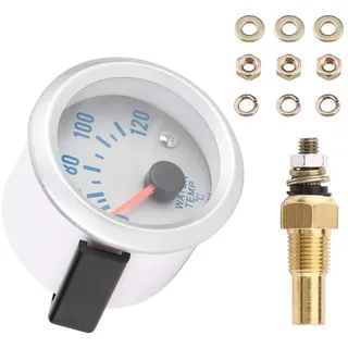 Wassertemperaturanzeiger, 52mm 2 '' Universal Auto Motor Digital Blaue LED Wassertemperatur Temperaturanzeige 40-120 °C Bereich