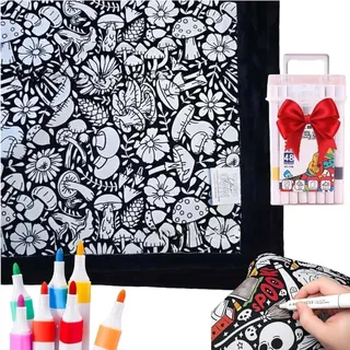 Générique DIY Coloring Blanket: Color Your own Blanket, Waschbare Plüsch-Samtdecken, Sie können sie farbig, bunte Decken mit Markern für Erwachsene