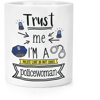 Trust Me I'M A Polizistin Makeup Pinsel Bleistift Topf Lustiger Witz Best