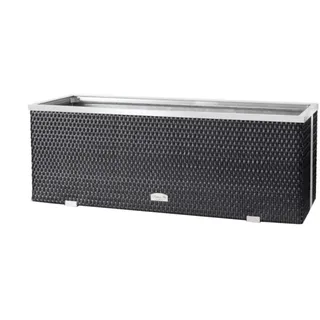 RattanArt Rattan Pflanzenkübel Rechteckig 108 x 39 x 43 cm Anthrazit
