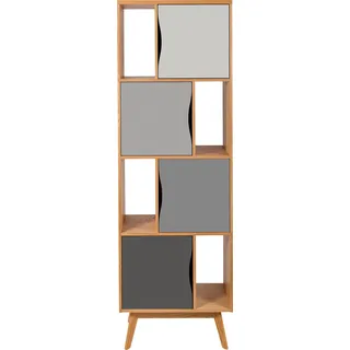 Bücherregal WOODMAN "Avon" Regale grau (eiche, grau) Bücherregale Höhe 191 cm, Holzfurnier aus Eiche, schlichtes skandinavisches Design