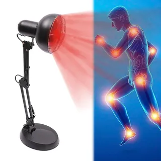 Infrarotlampe Rotlichtlampe 275W Wärmelampe Infrarot Lampe mit Bodenstativ Infrarotstrahler Temperatur und Höhenverstellbar Wärmelampe Rotlichtlampe für Erkältungen Linderung Von Arthritis