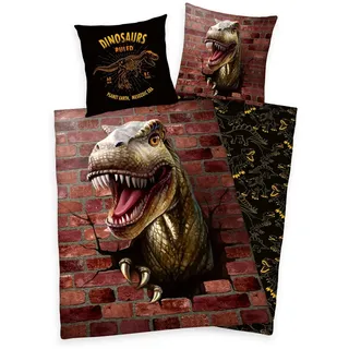 Herding Dino 3D Mehrfarbig 135 x 200 cm + 80 x 80 cm