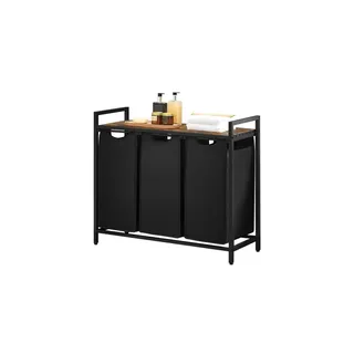 Möbel Kraft Wäschekorb ¦ schwarz ¦ Stoff,Metall,Holzwerkstoff ¦ Maße (cm): B: 92,5 H: 72