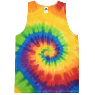 Colortone Unisex Batik Tanktop | Batik Unterhemd Herren Damen S - 3XL mit einzigartigem Muster | Hippie Tank Top aus Baumwolle | Handgefärbtes Batik Design - XL