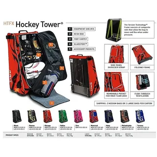 Grit Scooter Grit HTFX Hockey Tower 36" Equipment Bag | Orange,Schwarz