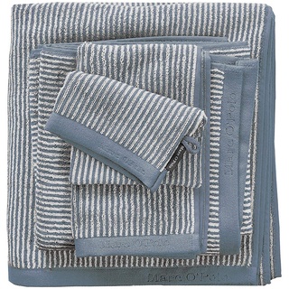Marc O'Polo Handtücher Timeless Tone Stripe Smoke Blue-Off White Waschhandschuh 16x21 cm